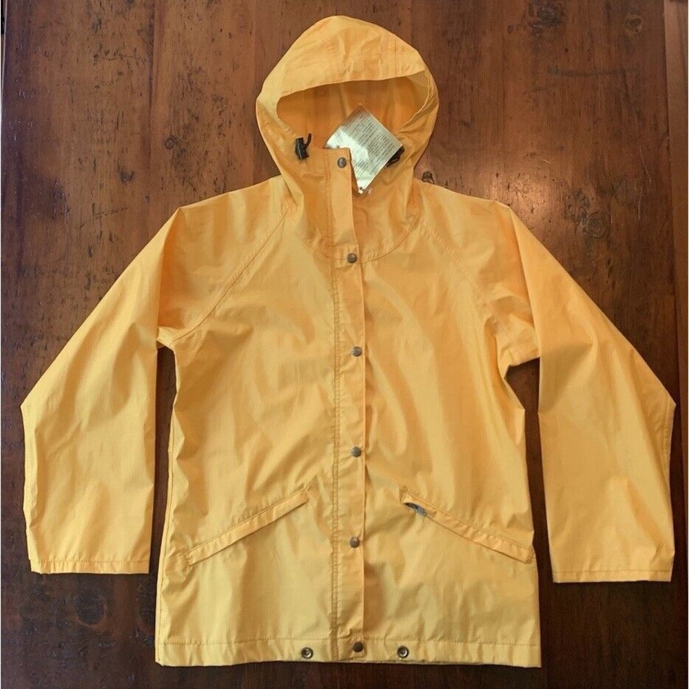NWT Vintage Late 80s LL Bean Gore-Tex Packwear Rain Jacket Yellow Women’s Medium